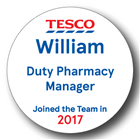 J100297 Tesco Pharmacy Badge